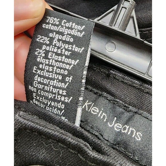 Calvin Klein Black Denim Straight Leg Power Stretch Jeans Size 6 NWT *Flaw* - Picture 10 of 10